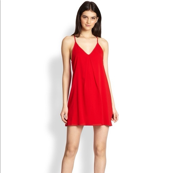 Alice + Olivia Tops - Alice + Olivia Vibrant Red V-Neck Top not dress